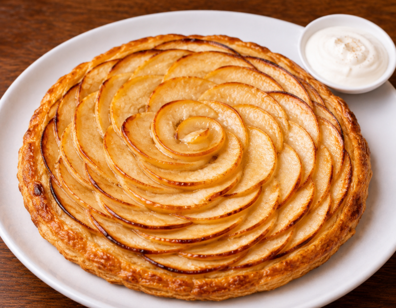 arte fine aux pommes ou "tarte Mila" Tarte fine aux pommes ou « tarte Mila »