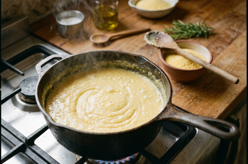Cuisson de la polenta Cuisson de la polenta