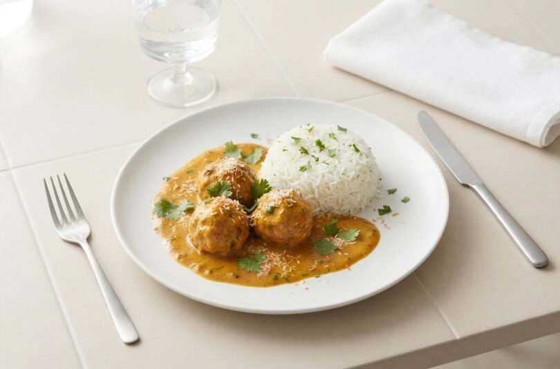 Boulettes de Poisson, sauce au curry